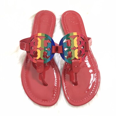 Brand New Tory Burch Rainbow Miller Sandals - Red - Size 8 - Limited Edition | eBay