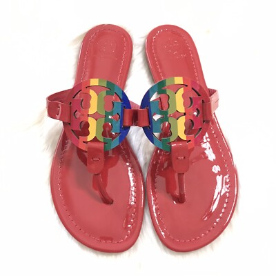 Brand New Tory Burch Rainbow Miller Sandals - Red - Size 8 - Limited ...