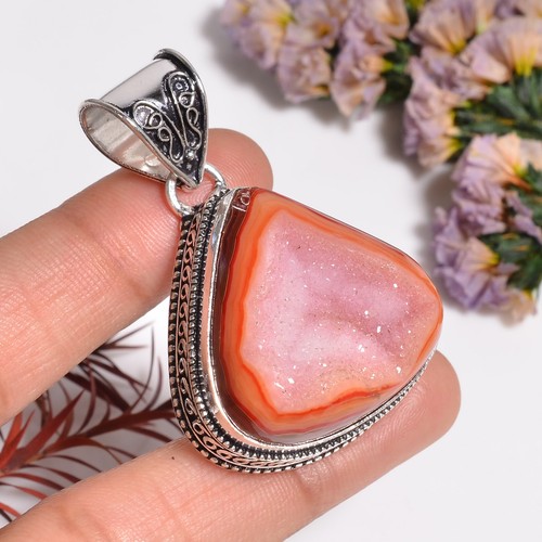 2144,1 grammi. Ciondolo Botswana pietra preziosa drusa fatta a mano argento sterling .925 62 pezzi - Foto 17 di 24