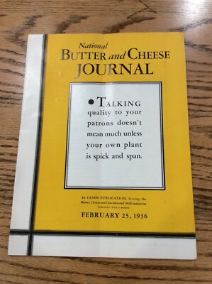 1936 National Butter&Cheese Journal Magazine Milwaukee Wisconsin Dairy Farm Milk