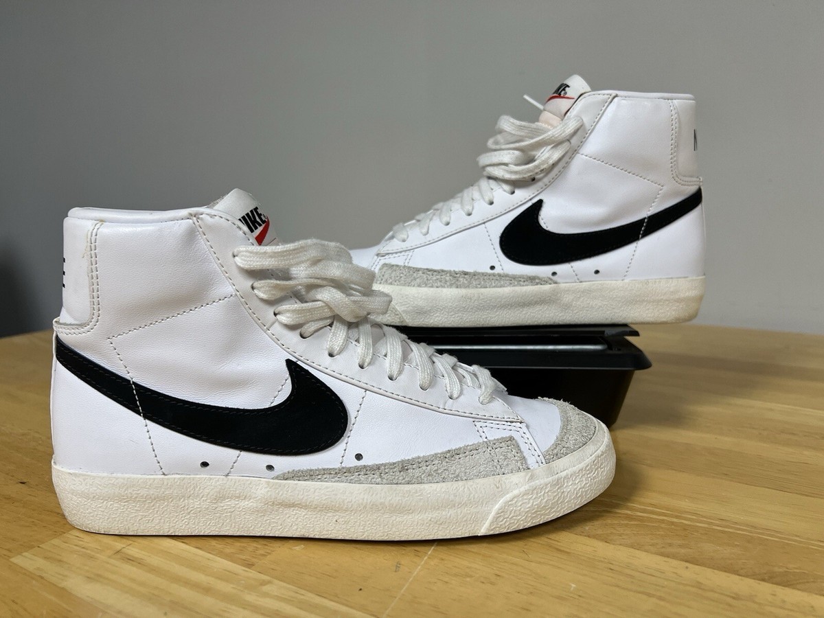 Nike Footwear Nike Blazer Mid White Black Swoosh Nike Blazer Mid