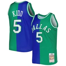 Men's Mitchell & Ness Jason Kidd Blue/Green Dallas Mavericks Hardwood Classics