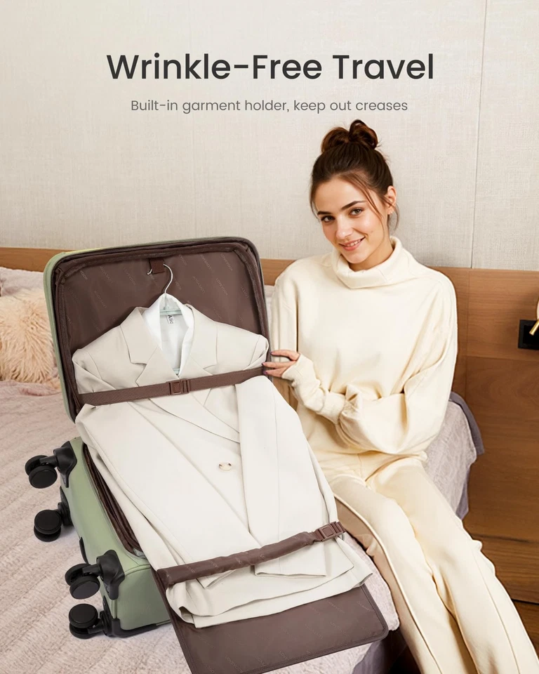 Equipaje de mano 22x14x9 aprobado por aerolínea con carpeta de ropa y rueda giratoria... Foto 3 de 4