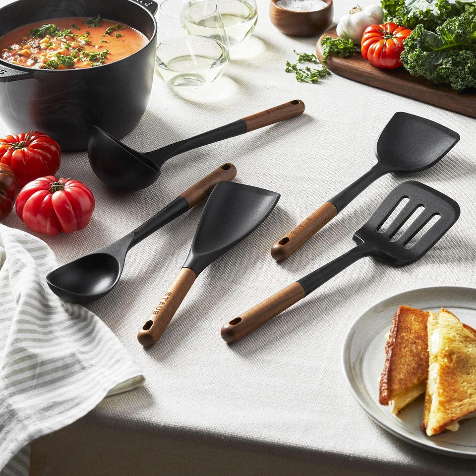STAUB 5-Piece Silicone Cooking Utensil Set with Wood Handle - Image 3 of 4