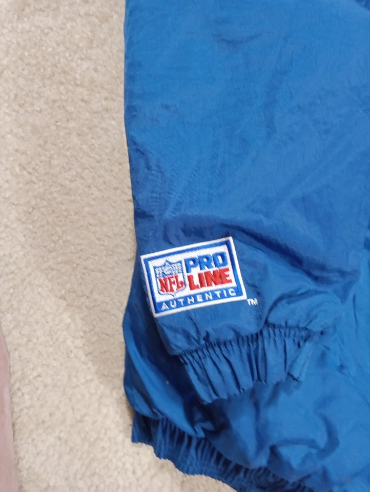 РЕДКИЙ новый с Ярлыками винтажный 90-х Dallas ковбои Pro линия стартер пуховик L куртка половина молнии - Изображение 3 из 4