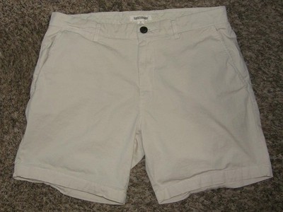 Mens Sz 33 X 7 Casual Wear Light Khaki Cotton Chino Shorts Pockets GOODTHREADS