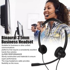 Double Sided Headset Sturdy Structure Convenient 3.5mm Office Headset Noise