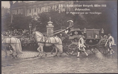 31187 AK Wien Kutsche kuk Kaiser Franz Josef und der Thronfolger 1912
