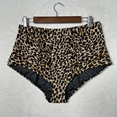 Torrid High Waist Swim Bottom Sz 0 Cheetah Leopard Slim Tummy Control