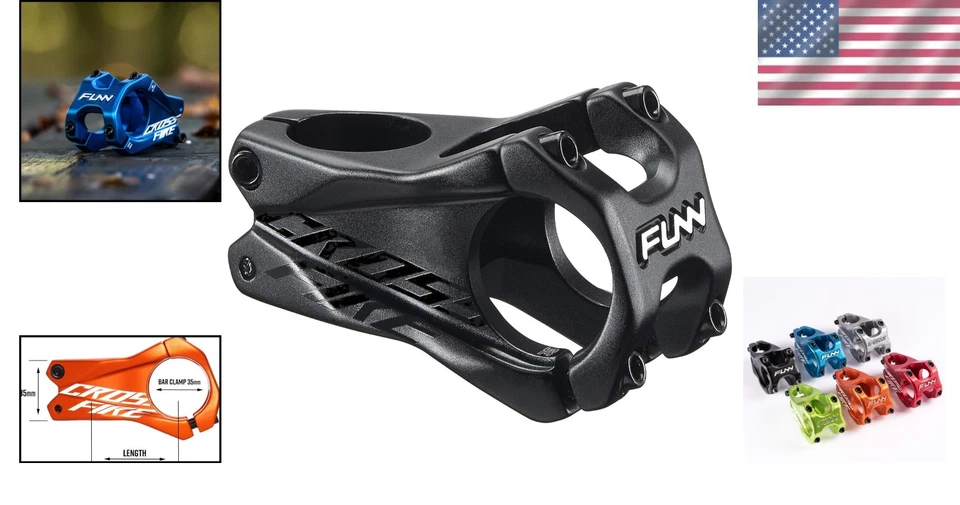 Vástago de bicicleta de montaña Crossfire ligero abrazadera de barra de 35 mm - diseño de aleación duradero Foto 2 de 4