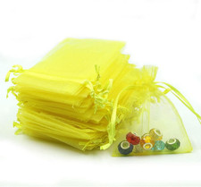 5x7 Inch Organza Gift Bags with Drawstring for Jewelry,Candy,Set of 100 Yellow S