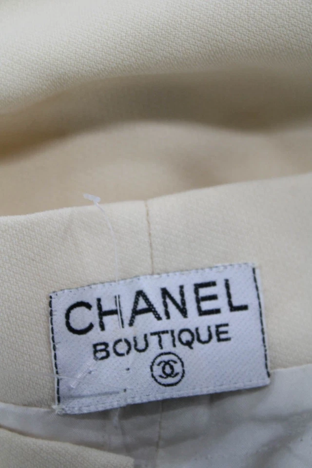 香奈儿女式米色涤纶正装裤子纽扣闭合 28 码 — 第 4/4 张图片