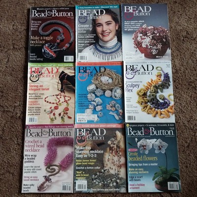 Vintage 1996-2003 BEAD & BUTTON Magazines Lot Of 9