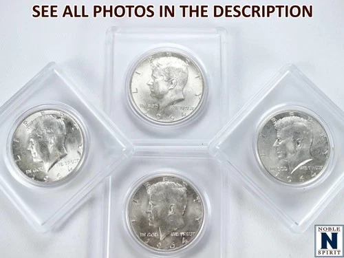 NobleSpirit Choice BU 4x 1964 90% Silver Kennedy Half Dollar Lot