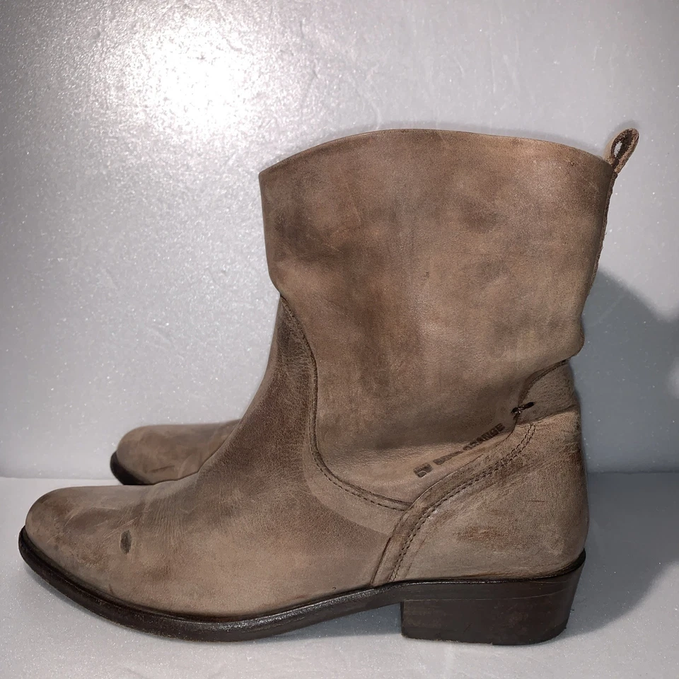 BOSS ORANGE Echt Leder Cowboy Stiefeletten Gr 37 Braun Ancle Boots Stiefel Luxus - Bild 3 von 4
