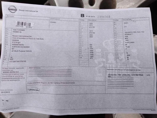 284B71HZ2A Caja Reles/Fusibles para NISSAN NOTE (E12) Acenta 187682 - Imagen 8 de 10