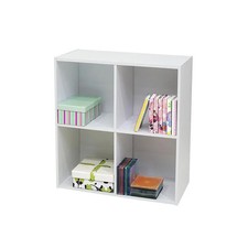 KB BK1561 24 x 24 x 11 in. Wood 4 Cube Bookcase - White
