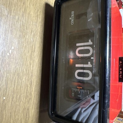 SEIKO Vintage Flip Clock DP692T Red & Black Retro 80s Alarm Clock