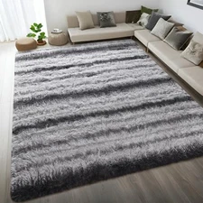 DweIke Area Rugs for Living Room, Large Big 6x9 6x9 Feet Water Ripple Grey
