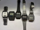 Vintage Digital Watch Lot of 5 - Seiko, Casio Data Bank, Armitron, Calculator