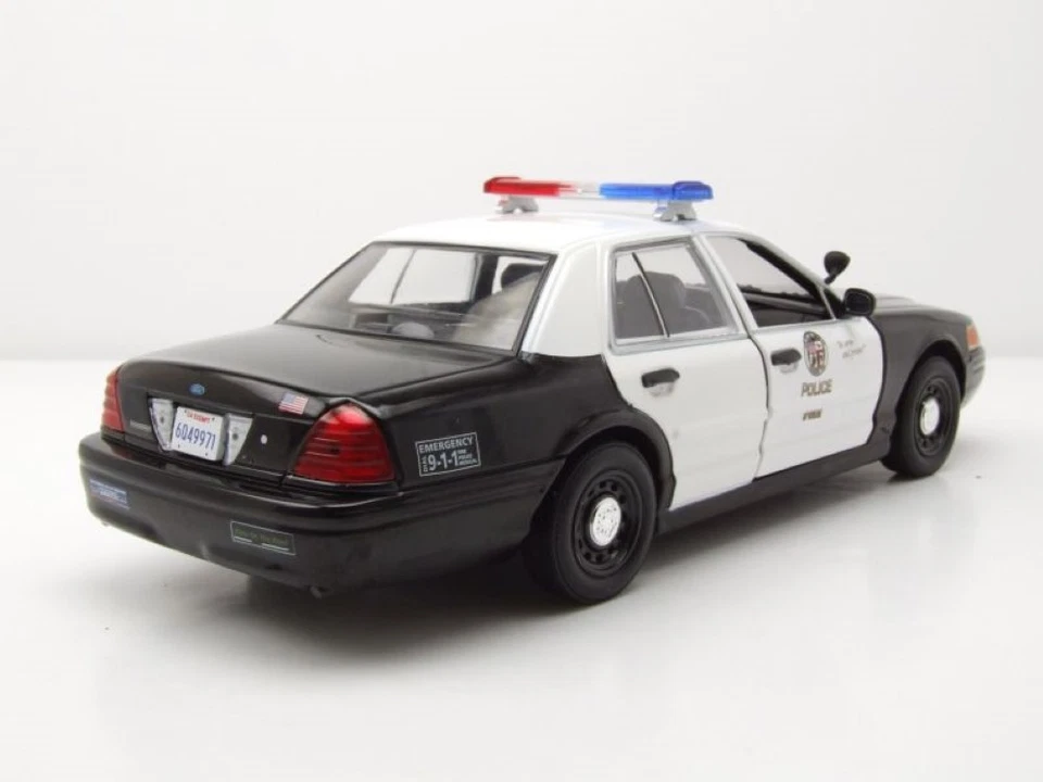 Ford Crown Victoria LAPD POLICE 2001 Noir Blanc Drive Série TV Modèle 1:24 - Photo 2/4