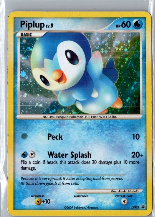 Piplup DP03 - Diamond and Pearl Black Star Promo Holo Pokemon Card MP