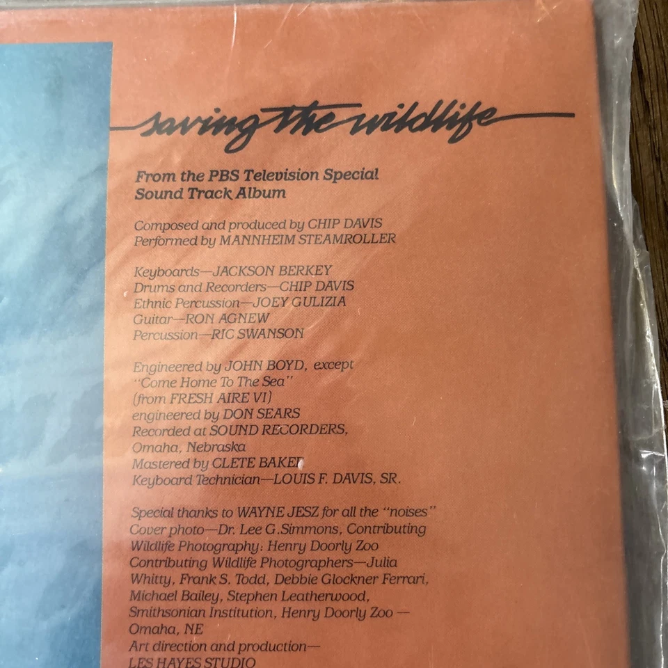 Mannheim Steamroller: Saving The Wildlife (1986, Vinyl LP) SEALED - Image 3 of 4