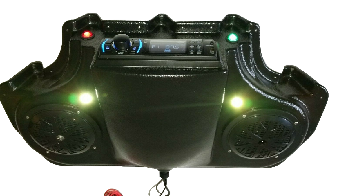 EZGO RXV GOLF CART STEREO RADIO ROOF MOUNT MARINE SPEAKERS CONSOLE