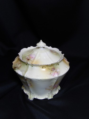 Antique RS Prussia Wittenberg Porcelain Biscuit Cracker Jar Poppies Red Mark - Picture 5 of 9