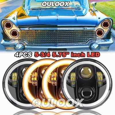 4PCS 5-3/4'' 5.75'' LED Headlights Hi/Lo Beam For Lincoln Continental 1958-1979