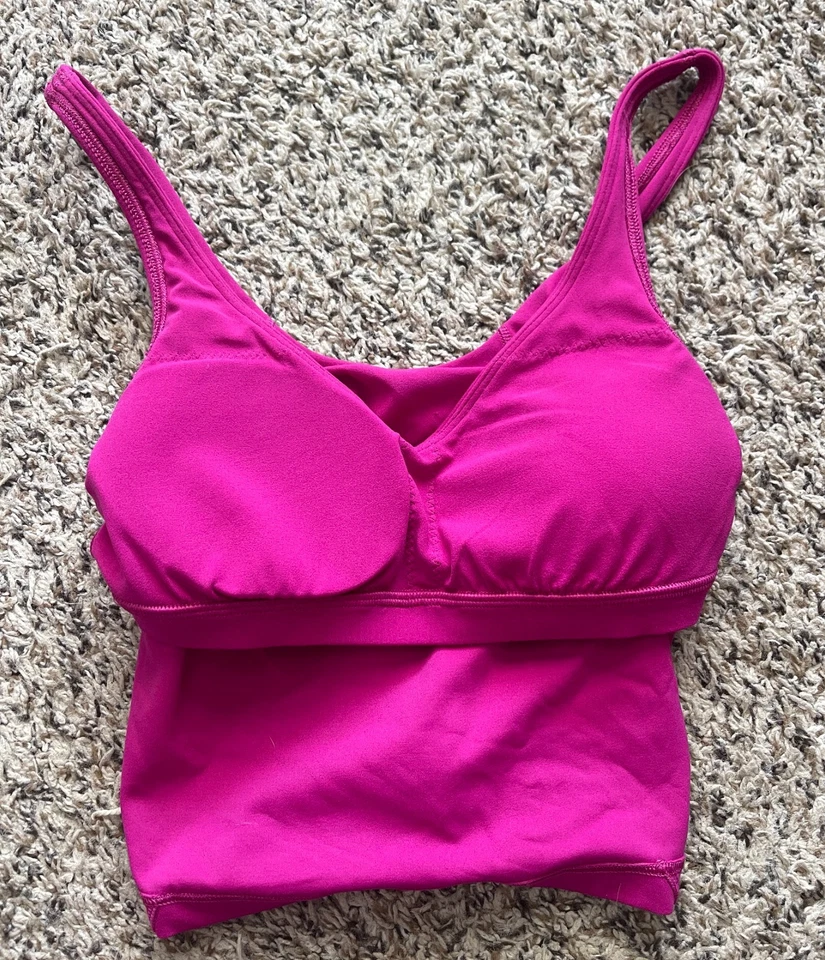 Sujetador sin mangas Lululemon Align para mujer 2 rosa acolchado LW1CW8S Foto 4 de 4