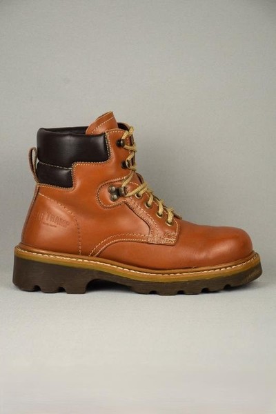 Men Tramp Boots Brown Leather 40