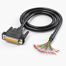 DB25 Male to Bare Wire with Cable Marker 3.3Ft,D-Sub 25-Pin Connector RS232 Seri