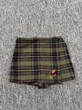 Vtg Disney Winnie The Pooh Skirt Girl 4T Green Tartan Plaid Wrap Skort Autumn