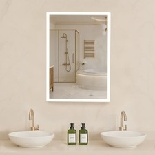 VEVOR Lighted Mirror Medicine Cabinet 20x28" Sensor Light Recessed or Wall Mount