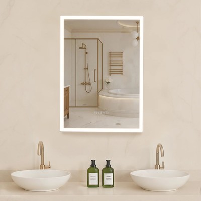 VEVOR Lighted Mirror Medicine Cabinet 20x28'' Sensor Light Recessed or Wall Mount
