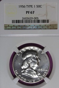 1956 TYPE 1 NGC 50C PF67 FRANKLIN HALF DOLLAR #B51831