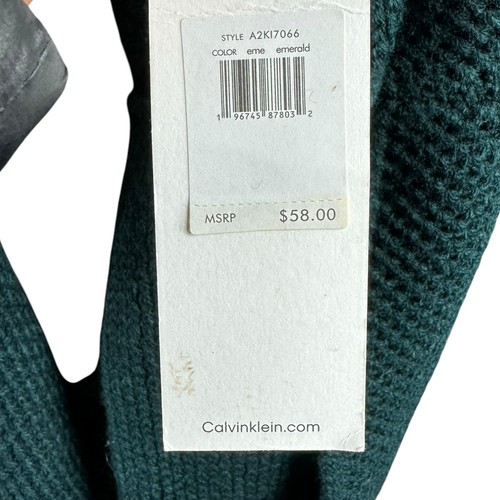 CALVIN KLEIN Emerald Green Knit Infinity Cowl Knit Scarf Women's One Size NWT - Picture 8 of 10