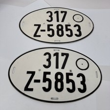 Pair Vintage German Oval Car License Plate - Set of 2 🚘