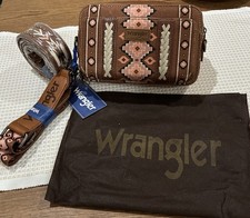 NWT Wrangler Light Coffee Brown Aztec Printed Crossbody Purse WG2207-3003LCF