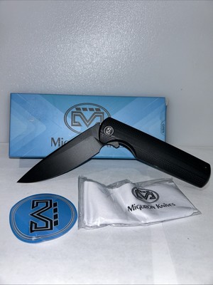 Miguron Perism Flipper Knife D2 Black PVD Blade Black G10 Handle MGR-811BKII