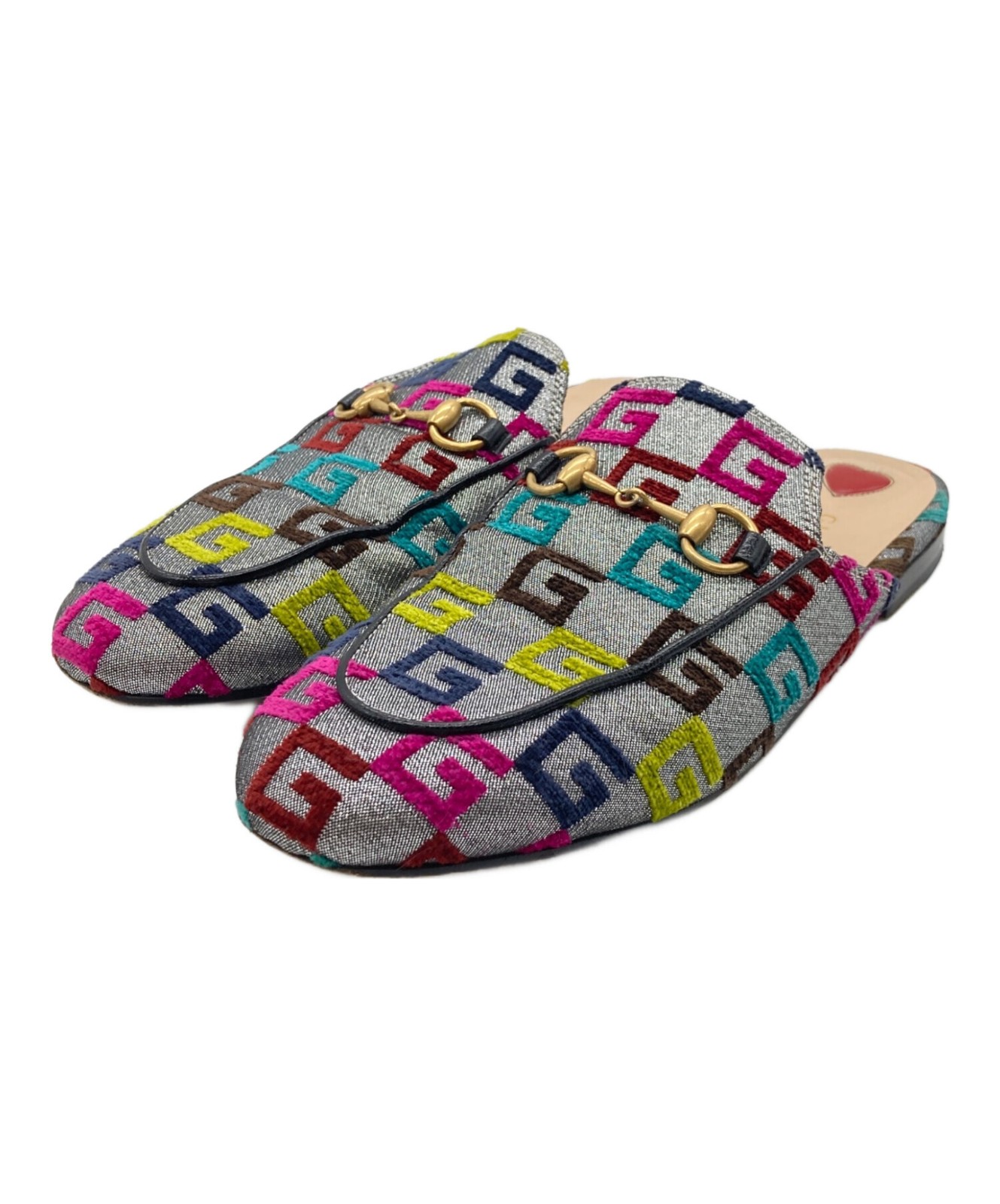 GUCCI Sandals Shoes Mule Horse bit EU 36.5 US 6.5 Multicolor Authentic