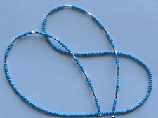 TURQUOISE SILVER FLOWERS EYEGLASS CHAIN SUNGLASSES HOLDER LOBSTER CLASPS