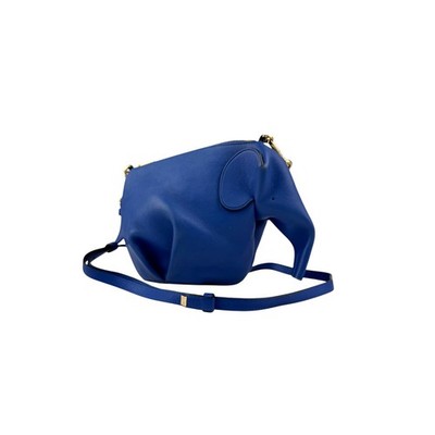 Loewe Schultertasche Tiere blau Leder Elefant