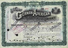 German American Title and Trust Company 1912 Philadelphia Pennsylvania 67 Shares