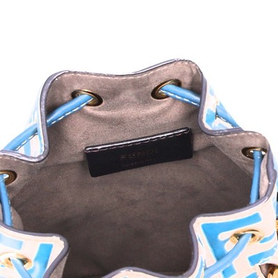 FENDI Mini Mon Tresor Zucca FF Shoulder Bag 8BS010 Cream Blue