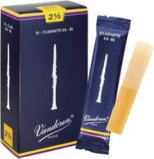 Box of 10 Strength 2.5 Bb Clarinet Reeds - Exceptional Response  Flexibility