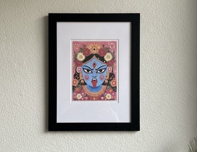 Kunstdruck Kali Mata Hindu Spirituell Dekoration Wand Poster Hippie Bunt Boho