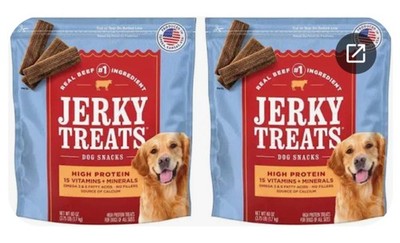 2 X Jerky Treats American Beef Dog Snacks 60 oz, EXP 02/2027