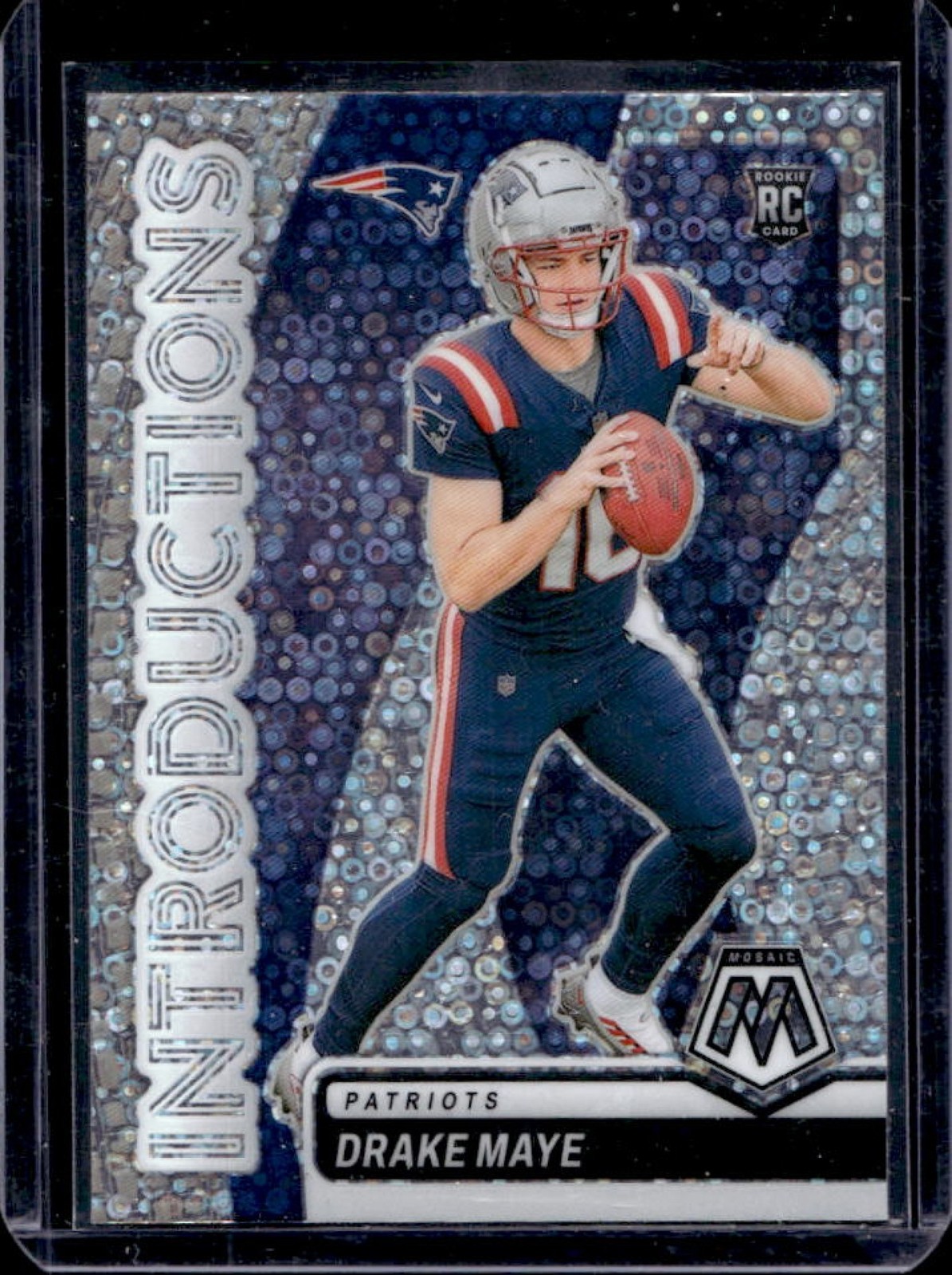 2024 Mosaic Drake Maye Introductions RC No Huddle Silver #1 Patriots